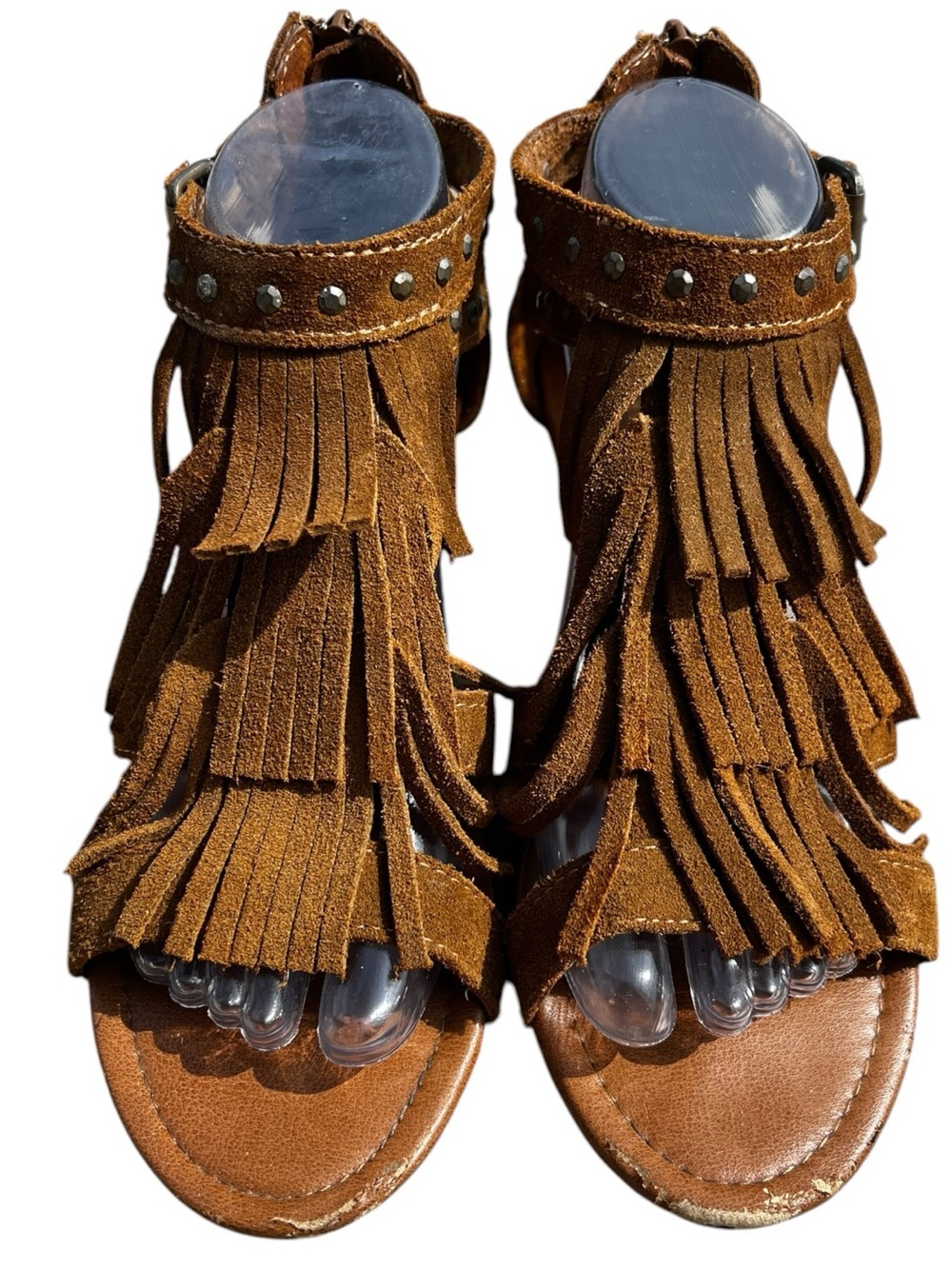 Minnetonka Brown Suede Fringe Sandals 7